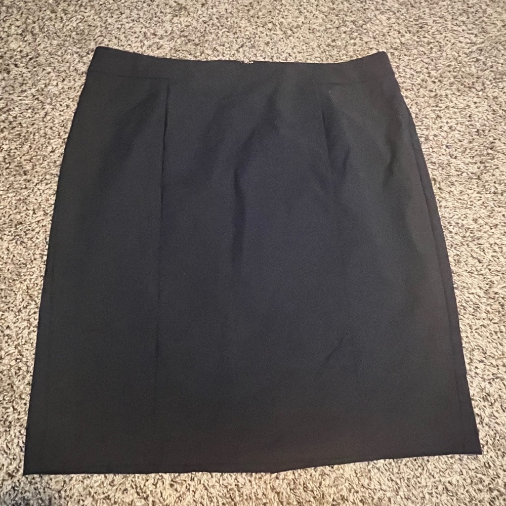 Talbots Woman Black Wool Blend Pencil Skirt Plus Size 14W Career Knee Length